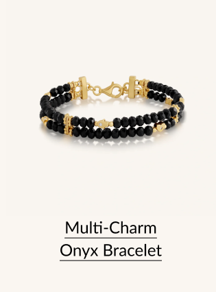 Multi-Charm Onyx Bracelet