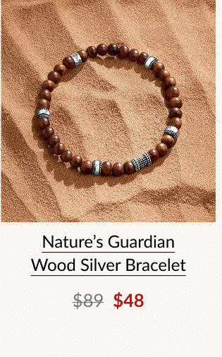 Nature's Guardian Wood Silver Bracelet