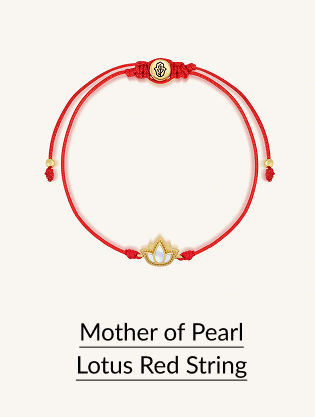 Mother of Pearl Lotus Red String