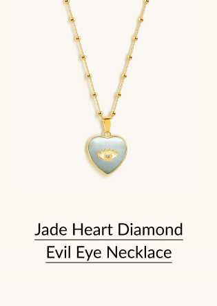 Jade Heart Diamond Evil Eye Necklace