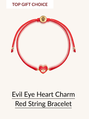 Evil Eye Heart Charm Red String Bracelet