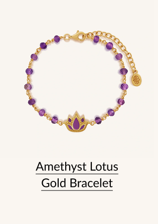Amethyst Lotus Gold Bracelet