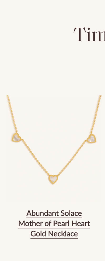 Timeless Treasures  To Adore - Shop Abundant Solace Mother of Pearl Heart Gold Necklace