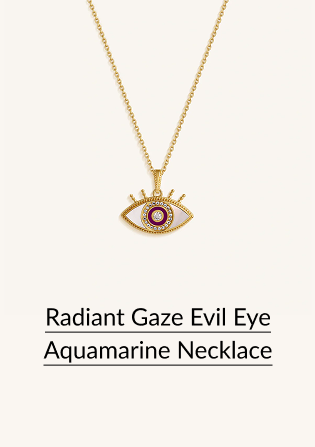 Radiant Gaze Evil Eye Aquamarine Necklace