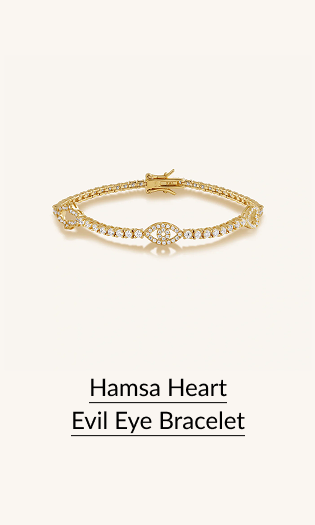 Hamsa Heart Evil Eye Bracelet