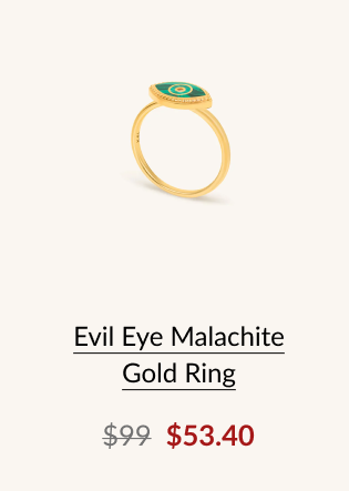 Evil Eye Malachite Gold Ring