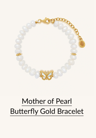 Mother of Pearl Butterfly Gold Bracelet