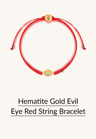 Hematite Gold Evil Eye Red String Bracelet