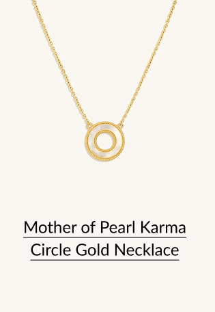 Mother of Pearl Karma Circle Gold Necklace