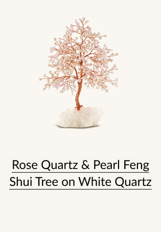 Rose Quartz & Pearl Feng Shui Tree on White Quartz