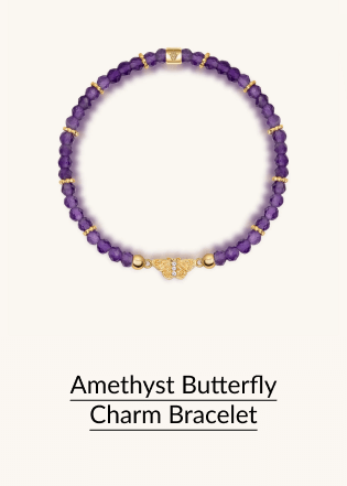 Amethyst Butterfly Charm Bracelet