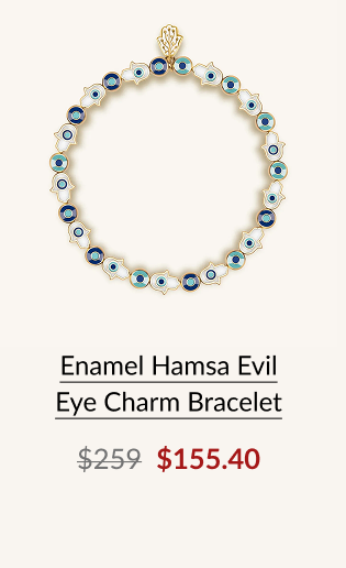 Enamel Hamsa Evil Eye Charm Bracelet