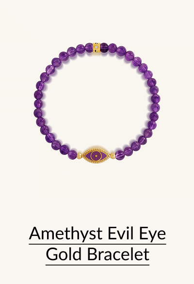 Amethyst Evil Eye Gold Bracelet
