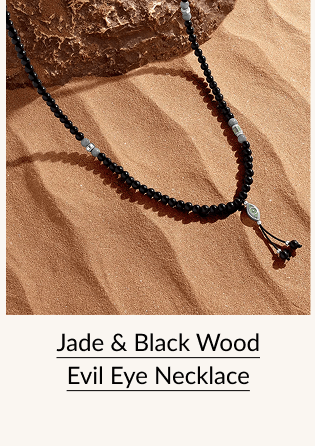 Jade & Black Wood Evil Eye Necklace