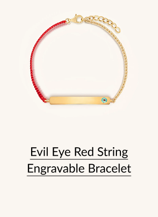 Evil Eye Red String Engravable Bracelet