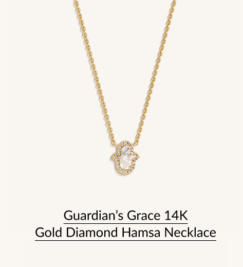 Guardian's Grace 14K Gold Diamond Hamsa Necklace