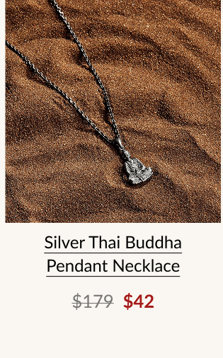 Silver Thai Buddha Pendant Necklace