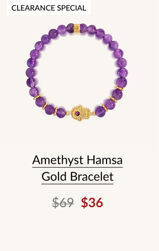 Amethyst Hamsa Gold Bracelet