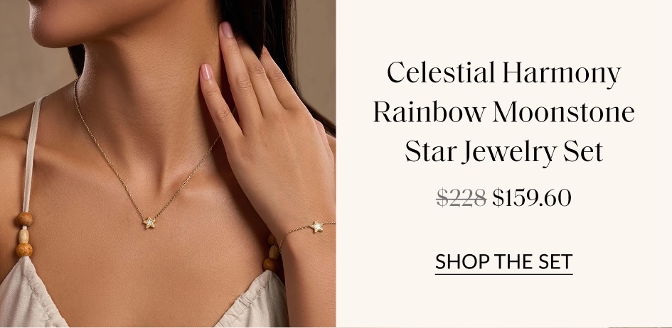 Celestial Harmony Rainbow Moonstone Star Jewelry Set