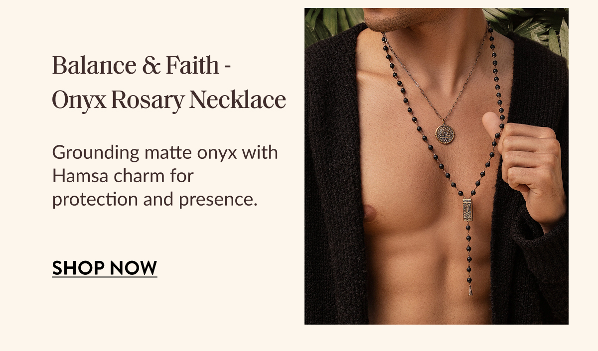 Balance & Faith - Onyx Rosary Necklace