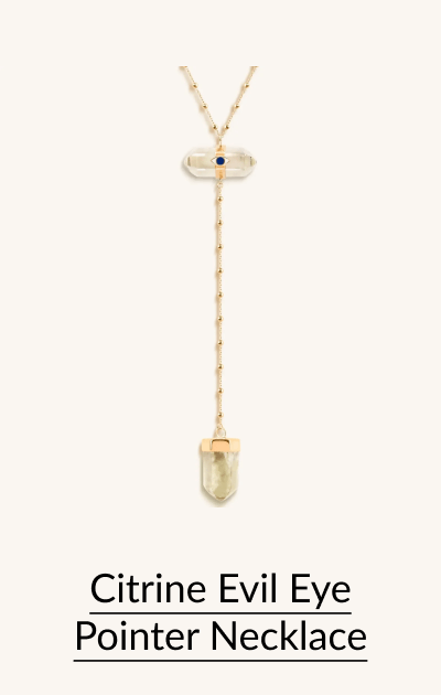 Citrine Evil Eye Pointer Necklace