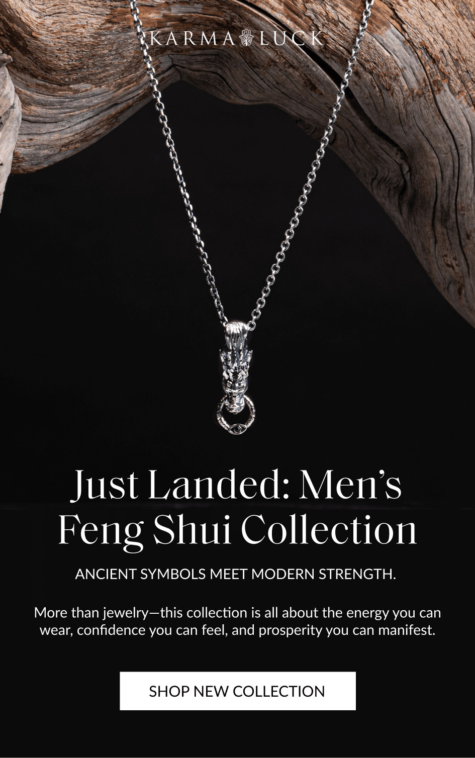 Just Landed: Men's Feng Shui Collection ANCIENT SYMBOLS MEET MODERN STRENGTH. More than jewelry-this collection is all about the energy you can wear, confidence you can feel, and prosperity you can manifest. SHOP NEW COLLECTION