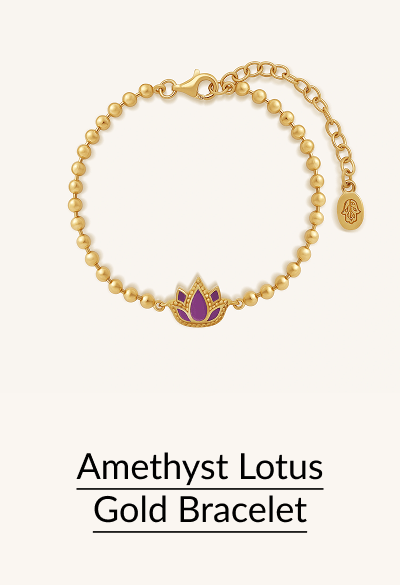 Amethyst Lotus Gold Bracelet