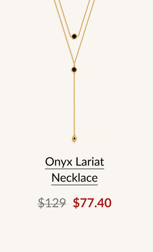 Onyx Lariat Necklace