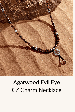Agarwood Evil Eye CZ Charm Necklace
