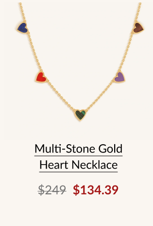 Multi-Stone Gold Heart Necklace