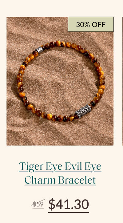 Tiger Eye Evil Eye Charm Bracelet