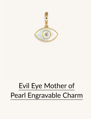 Evil Eye Mother of Pearl Engravable Charm
