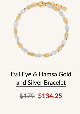 Evil Eye & Hamsa Gold and Silver Bracelet