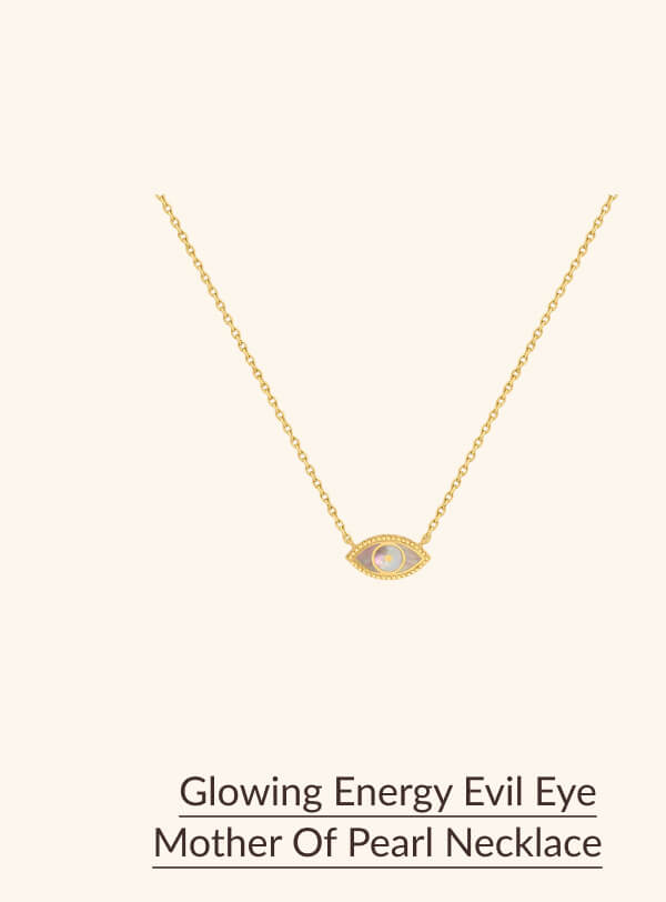 Glowing Energy Evil Eye Mother of Pearl Necklace