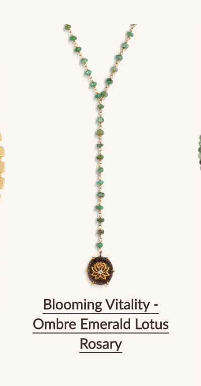 Blooming Vitality - Ombre Emerald Lotus Rosary