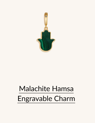 Malachite Hamsa Engravable Charm