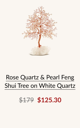 Rose Quartz & Pearl Feng Shui Tree on White Quartz