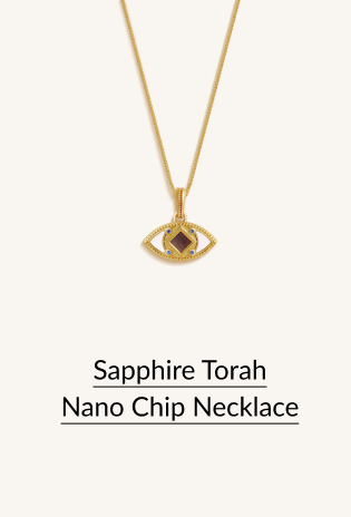 Sapphire Torah Nano Chip Necklace