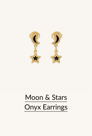Moon & Stars Onyx Earrings