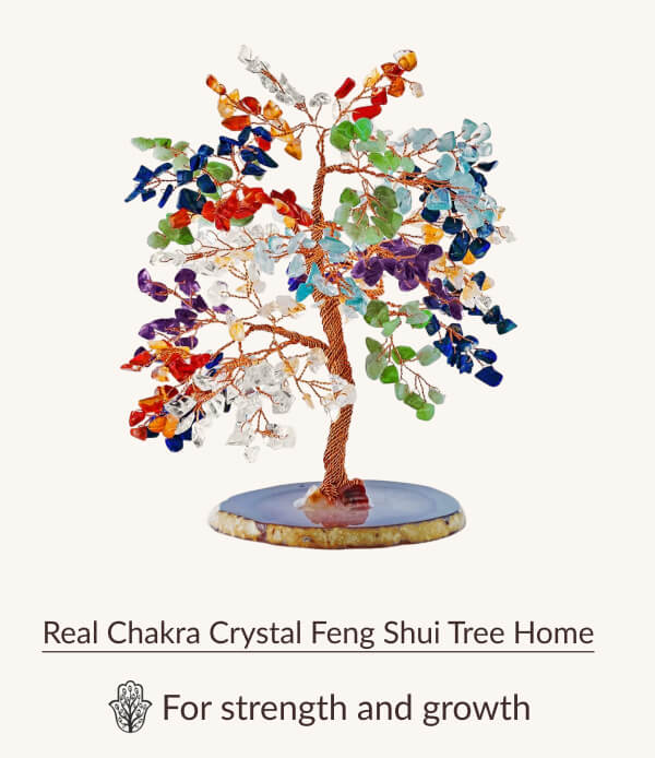 Real Chakra Crystal Feng Shui Tree Home
