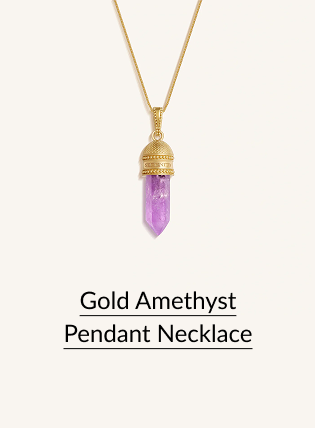 Gold Amethyst Pendant Necklace