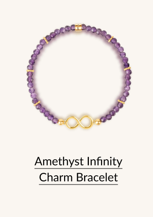 Amethyst Infinity Charm Bracelet