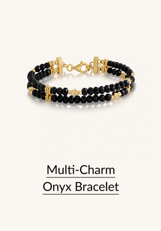 Multi-Charm Onyx Bracelet