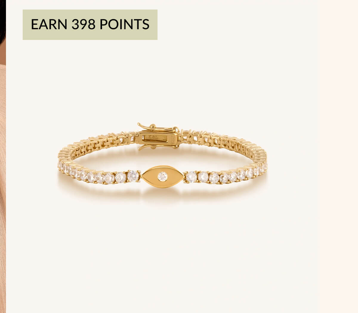 Sparkling Awareness Gold Plated Evil Eye Bracelet