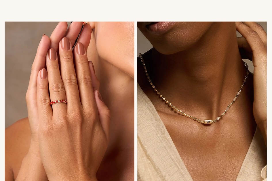 image of a woman wearing a rong and necklace