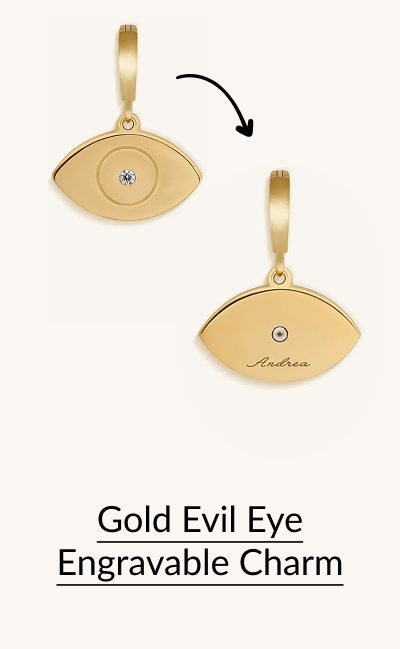 Gold Evil Eye Engravable Charm
