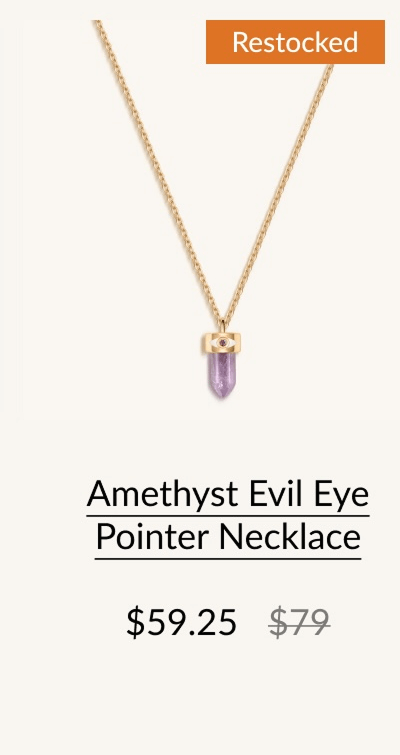 Amethyst Evil Eye Pointer Necklace