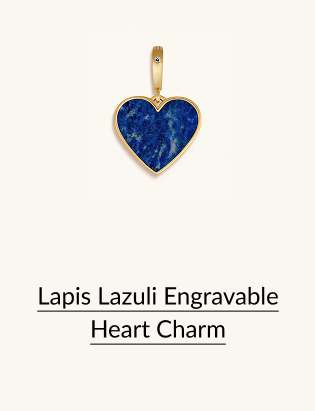 Lapis Lazuli Engravable Heart Charm