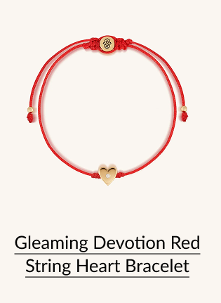 Gleaming Devotion Red String Heart Bracelet