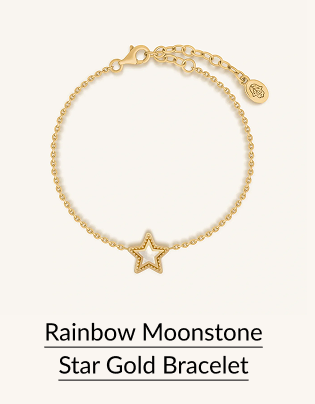Rainbow Moonstone Star Gold Bracelet